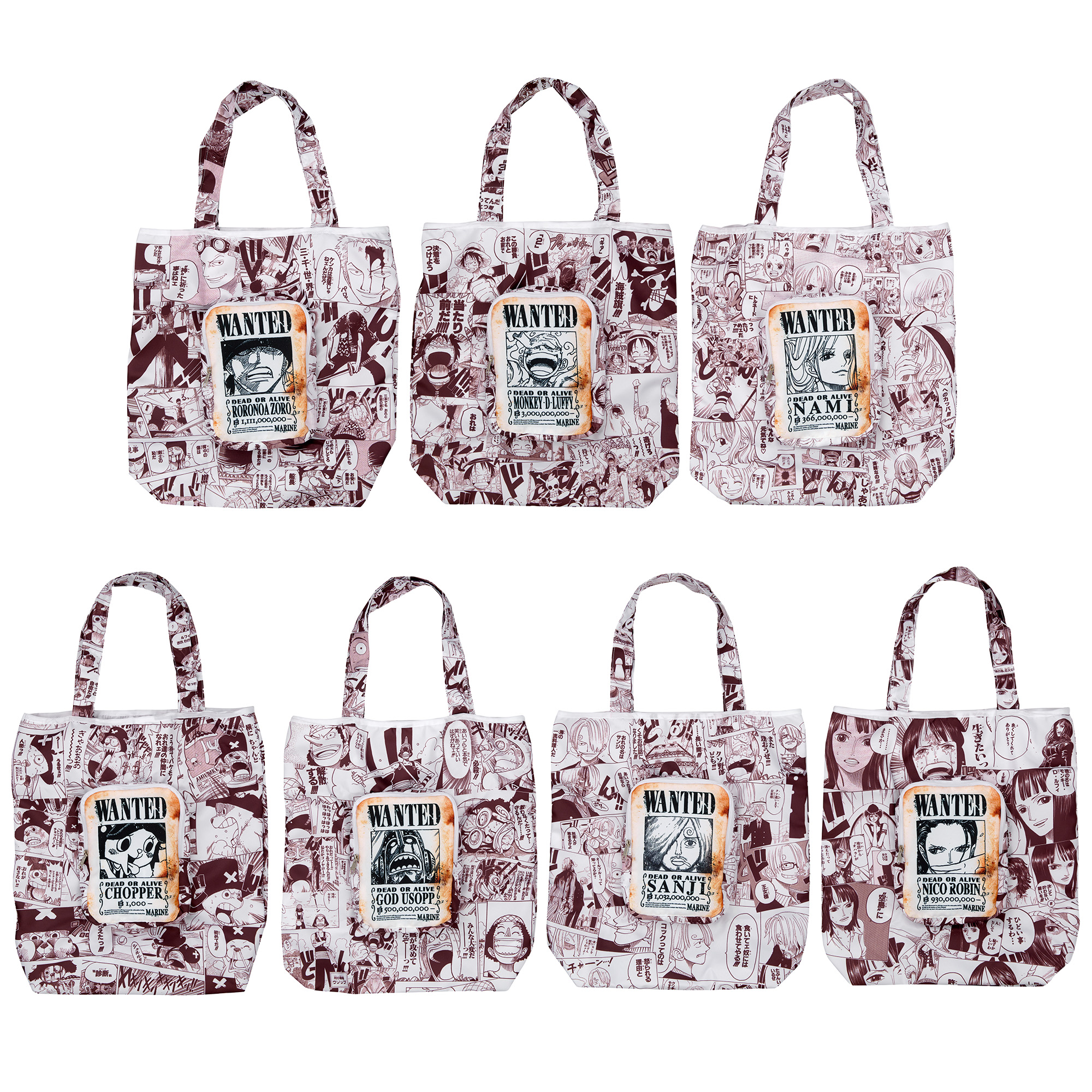 ワンピース ベースショップ フィギュア ニカ ルフィ エコバッグ ONE PIECE ポケッタブル手配書エコバッグ【全7種】 | ONE PIECE BASE