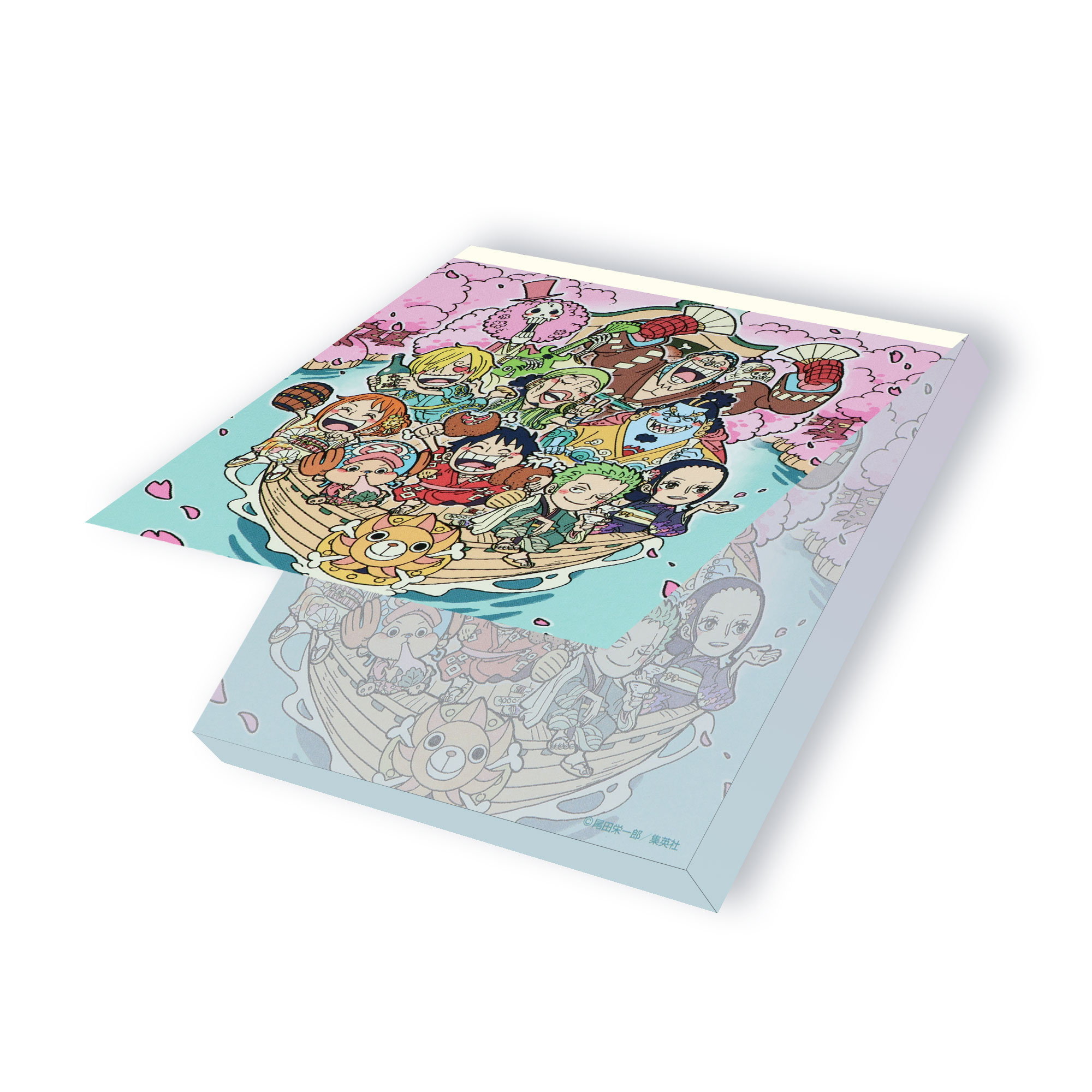 ワンピース　レターパッド　メモ帳　イラストシート　麦わらの一味　初期　レトロ ONE PIECE スクエアメモお花見柄 | ONE PIECE BASE SHOP | ワンピース